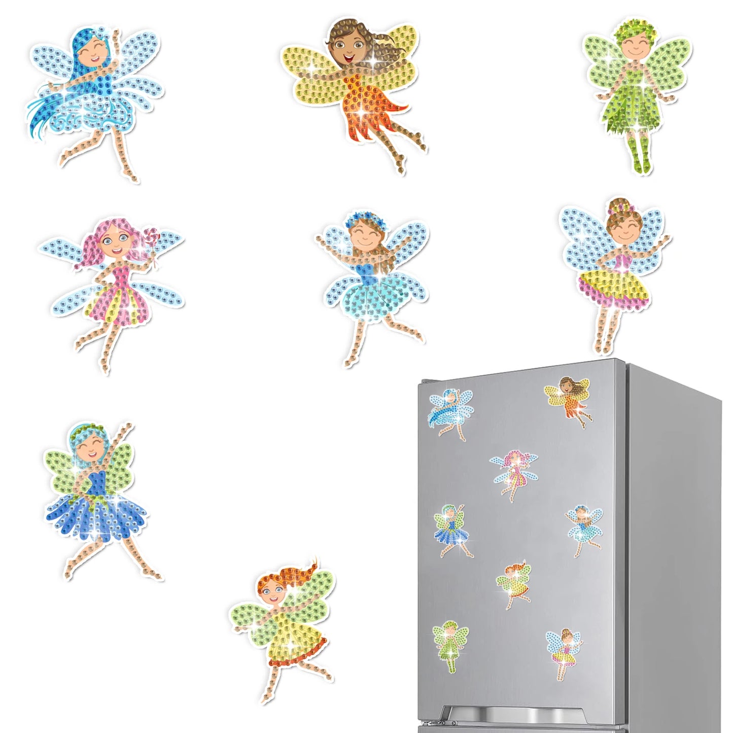 8pcs/Set Diamond Painting Magnets for Refrigerator Diamond Art Fridge Magnets for Adults Diamond Art Refrigerator Magnets Kits