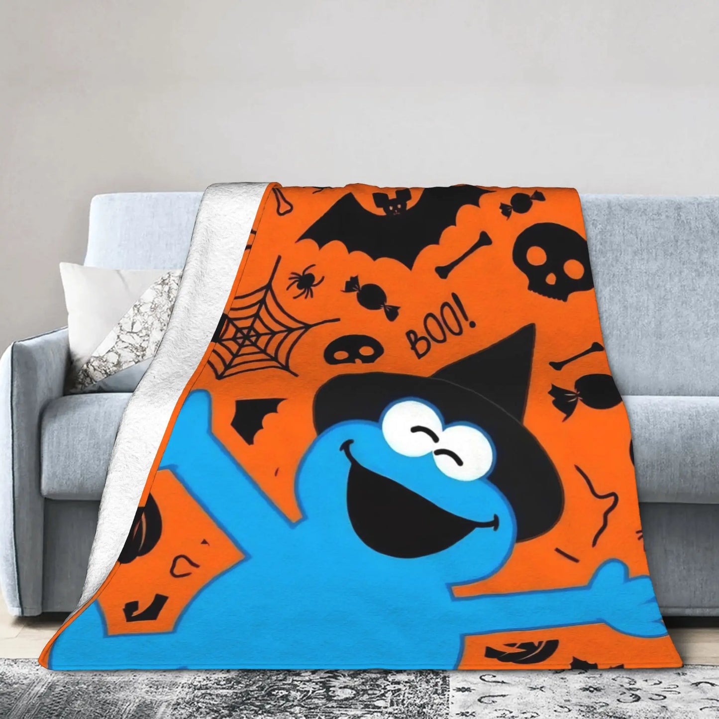 Cookie Monsters Blankets Soft Warm Street Trend Plush Throw Blanket For Students Outdoor Flannel Bedspread Bed Cover