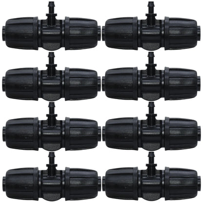 KESLA 10PCS 16mm 1/2'' PE Tubing to 4/7mm Hose Tee Connector w/ Thread Lock Garden Irrigation Water Adapter to 1/4'' Micro Pipe