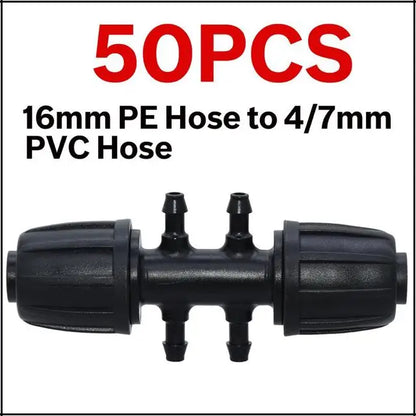 KESLA 10PCS 16mm 1/2'' PE Tubing to 4/7mm Hose Tee Connector w/ Thread Lock Garden Irrigation Water Adapter to 1/4'' Micro Pipe