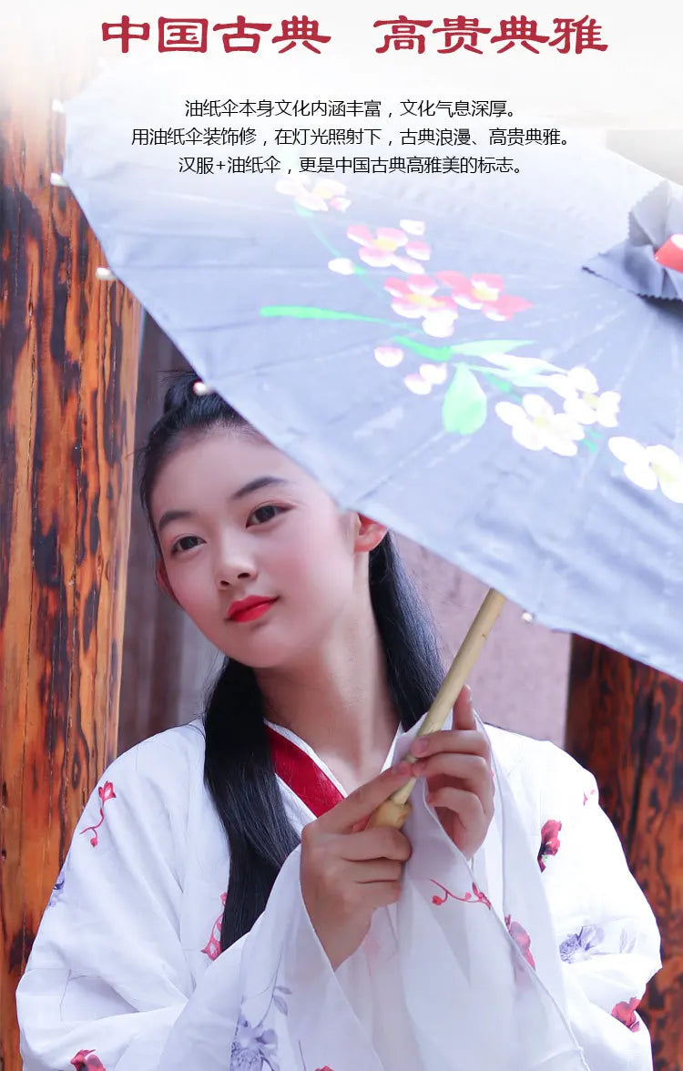 1pcs Chinese art umbrella bamboo frame silk parasol for wedding birthday party bride bridemaid hand-painted flower design