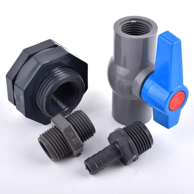 1 Set 1/2'' 3/4'' to 8~20mm Water Tank Connector Aquarium Fish Tank Drain Adapter Garden Irrigation Water Pipe Ball Valve Joints