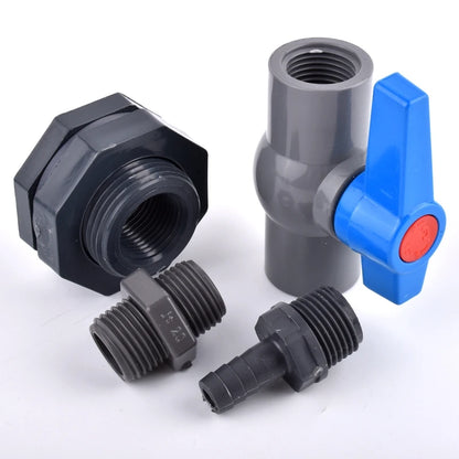 1 Set 1/2'' 3/4'' to 8~20mm Water Tank Connector Aquarium Fish Tank Drain Adapter Garden Irrigation Water Pipe Ball Valve Joints