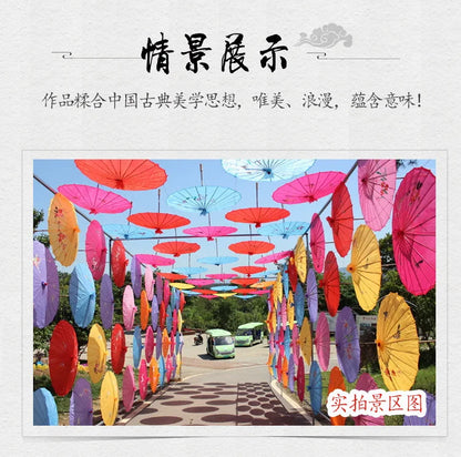 1pcs Chinese art umbrella bamboo frame silk parasol for wedding birthday party bride bridemaid hand-painted flower design
