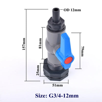 1 Set 1/2'' 3/4'' to 8~20mm Water Tank Connector Aquarium Fish Tank Drain Adapter Garden Irrigation Water Pipe Ball Valve Joints