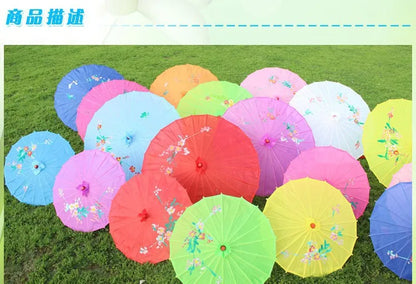 1pcs Chinese art umbrella bamboo frame silk parasol for wedding birthday party bride bridemaid hand-painted flower design