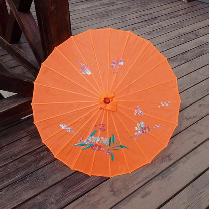 1pcs Chinese art umbrella bamboo frame silk parasol for wedding birthday party bride bridemaid hand-painted flower design