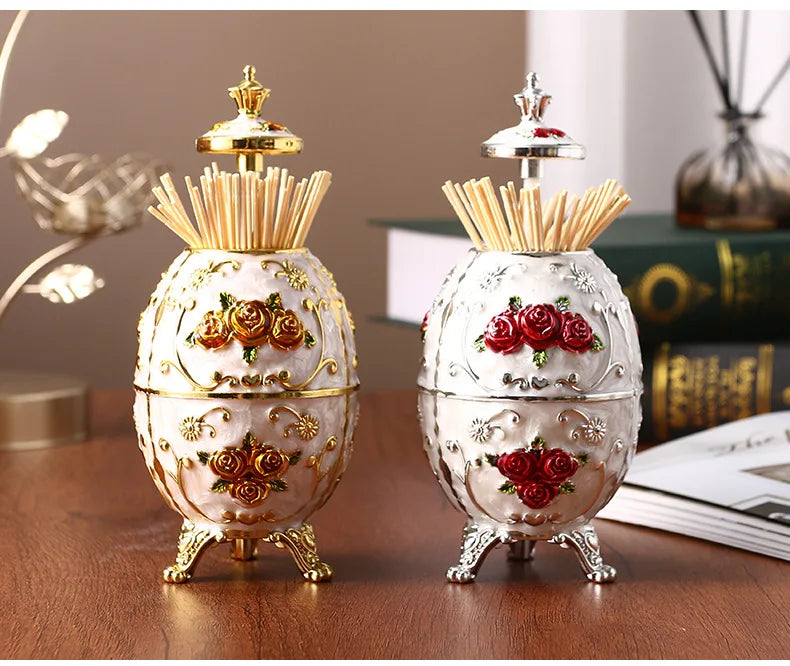 European style crown toothpick holder hotel restaurant toothpick box automatically pops up creative castle toothpick holder2021