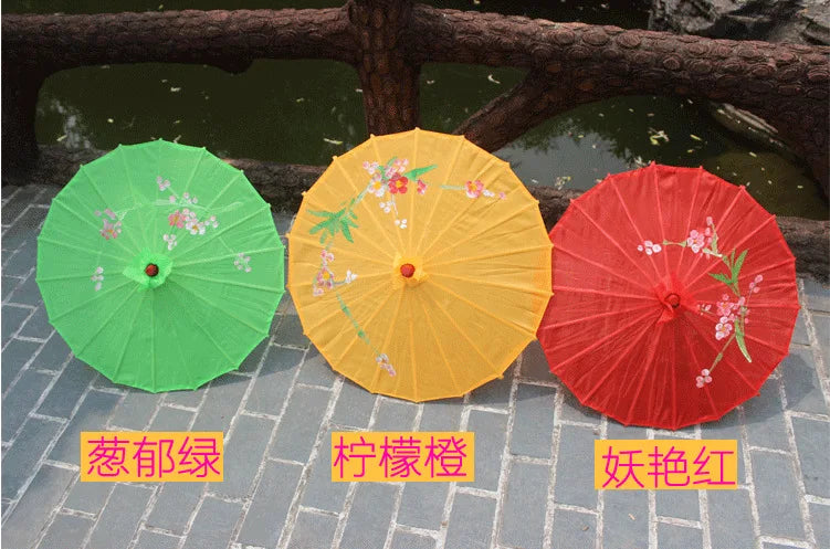 1pcs Chinese art umbrella bamboo frame silk parasol for wedding birthday party bride bridemaid hand-painted flower design