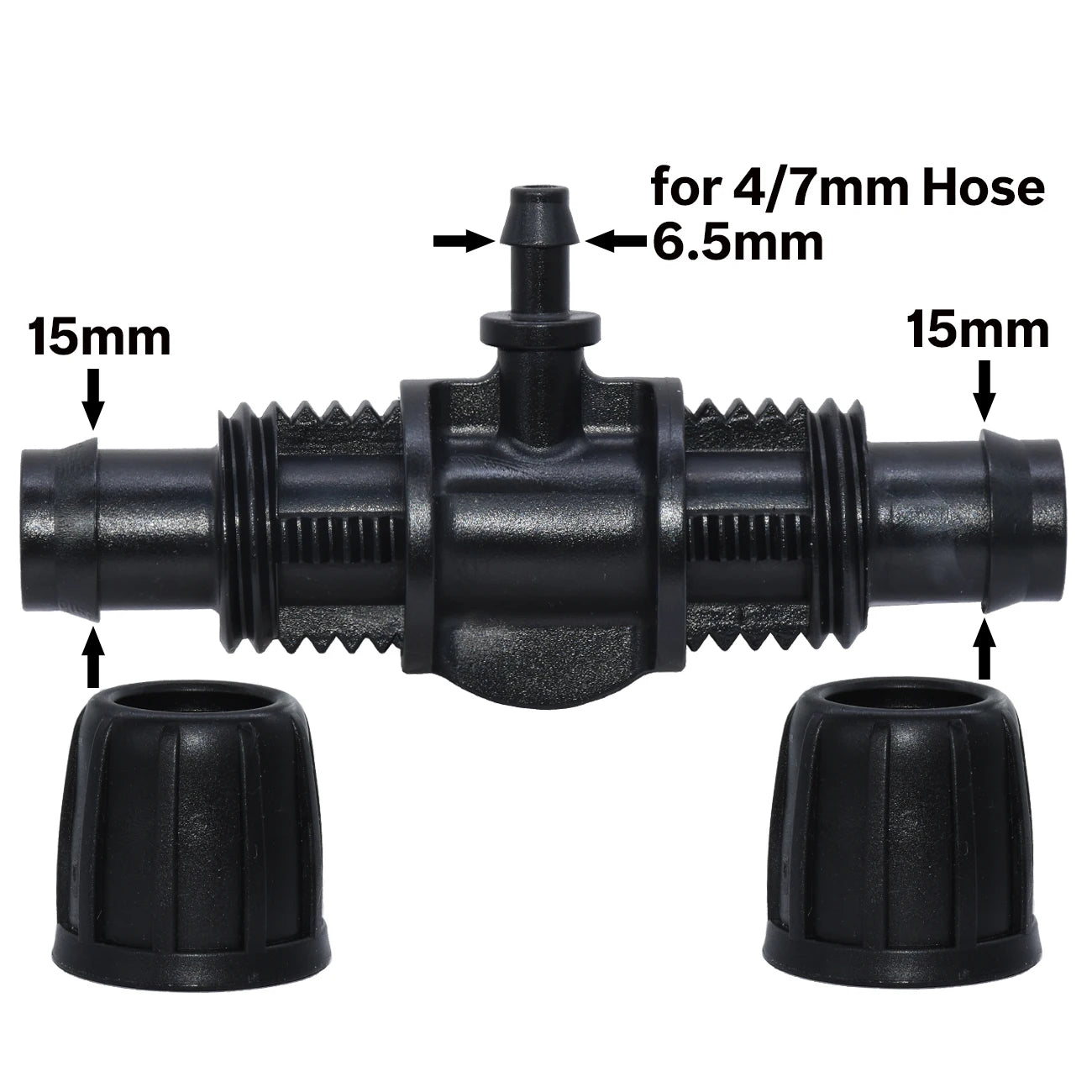 KESLA 10PCS 16mm 1/2'' PE Tubing to 4/7mm Hose Tee Connector w/ Thread Lock Garden Irrigation Water Adapter to 1/4'' Micro Pipe