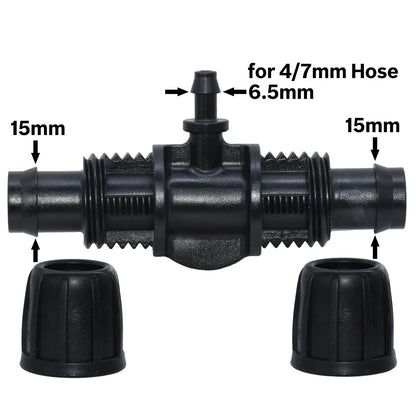 KESLA 10PCS 16mm 1/2'' PE Tubing to 4/7mm Hose Tee Connector w/ Thread Lock Garden Irrigation Water Adapter to 1/4'' Micro Pipe