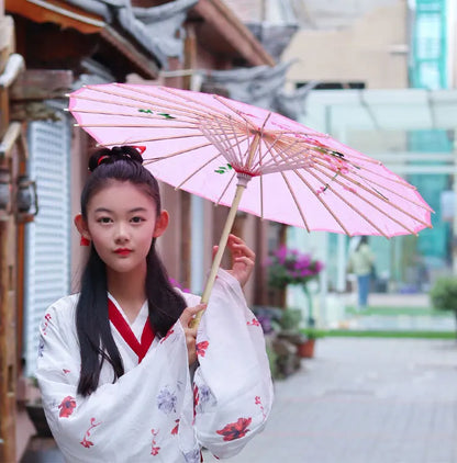 1pcs Chinese art umbrella bamboo frame silk parasol for wedding birthday party bride bridemaid hand-painted flower design
