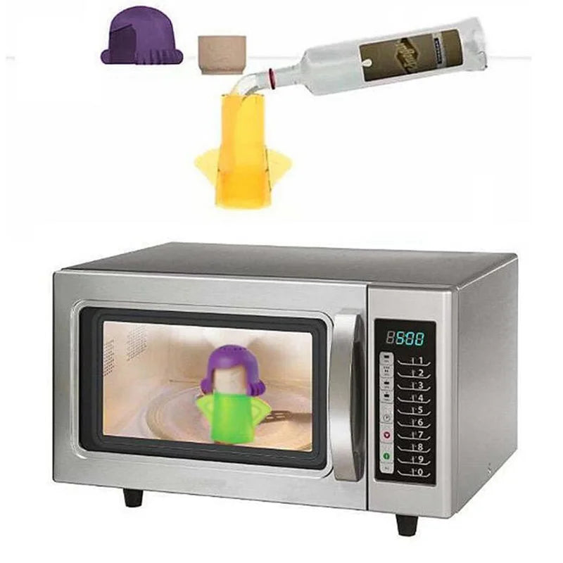 Angry Mom Model Microwave Cleaner Easily Clean Oven Steam Cleaner Appliances for The Kitchen Refrigerator Cleaning