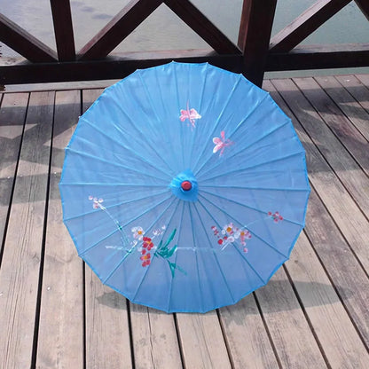 1pcs Chinese art umbrella bamboo frame silk parasol for wedding birthday party bride bridemaid hand-painted flower design