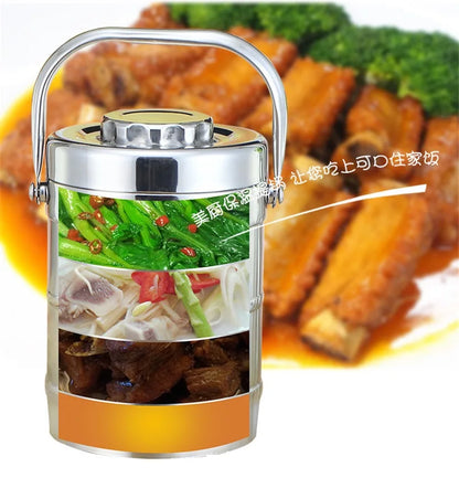 Portable Large Capacity Lunch Box With Heating Stainless Steel Food Container Lunchbox Thermos For Kids Storage Box Bento Box