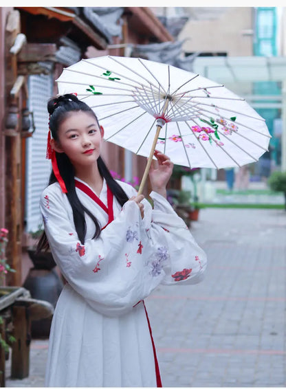 1pcs Chinese art umbrella bamboo frame silk parasol for wedding birthday party bride bridemaid hand-painted flower design