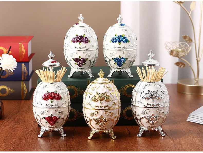 European style crown toothpick holder hotel restaurant toothpick box automatically pops up creative castle toothpick holder2021