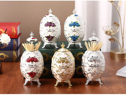 European style crown toothpick holder hotel restaurant toothpick box automatically pops up creative castle toothpick holder2021