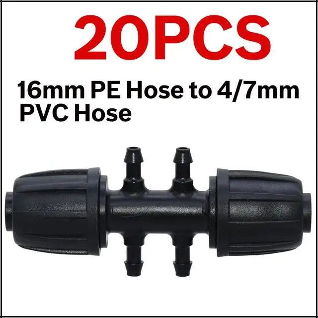 KESLA 10PCS 16mm 1/2'' PE Tubing to 4/7mm Hose Tee Connector w/ Thread Lock Garden Irrigation Water Adapter to 1/4'' Micro Pipe