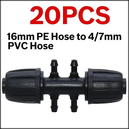 KESLA 10PCS 16mm 1/2'' PE Tubing to 4/7mm Hose Tee Connector w/ Thread Lock Garden Irrigation Water Adapter to 1/4'' Micro Pipe