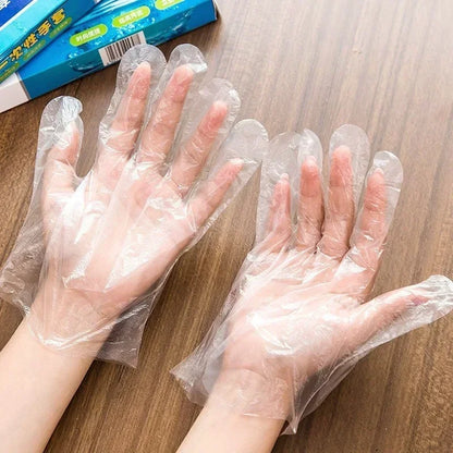 100/200pcs Disposable Gloves Boxed Extraction Kitchen Food Grade PE Hygiene Environmental Protection Catering Household Use