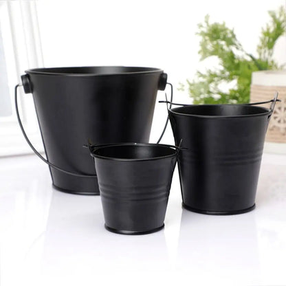 Hook Flower Pot Wrought Iron Flower Barrel Balcony Pots Planters Wall Hanging Bucket Pot Decorative Flower Pot Garden Supplies