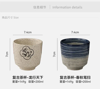 Japanese style Hefeng hand-painted ceramic tea cup, wine cup, small size drinking cup, hotel heat-resistant thickened home tea