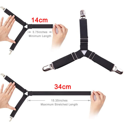 Home Adjustable Elastic Bed Sheet Fixing Clip Sofa Mattress Cover Corner Holder Clip Fastener Mattress Feets Organize Gadgets