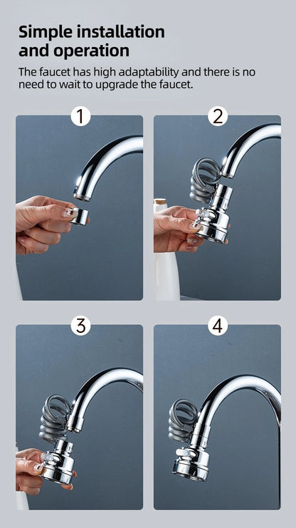 3 Modes Sink Faucet 360 Degree Rotation Filter Extension Tube Shower Water Saving Tap Universal Kitchen Gadgets Accessories