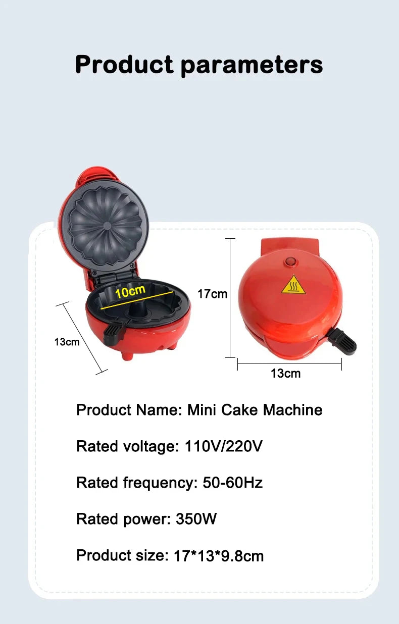 DMWD Electric Cake Maker Mini Waffles Bowl Breakfast Machine Non-Stick Cupcake Muffin Oven Pumpkin Pie Molds Egg Cake 110V/220V