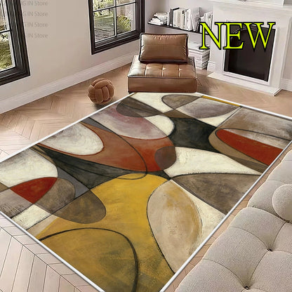 Modern Abstract Style Large Living Room Carpet Decoration Home Rugs for Bedroom Non-slip Lounge Rug Mat for Children Washable
