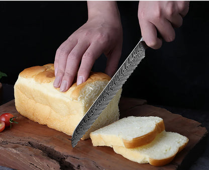 XITUO Luxury Damascus Kitchen Knife Set Japan Chef Santoku Knife Cleaver Paring Bread Knife Featured Resin Synthesis Handle