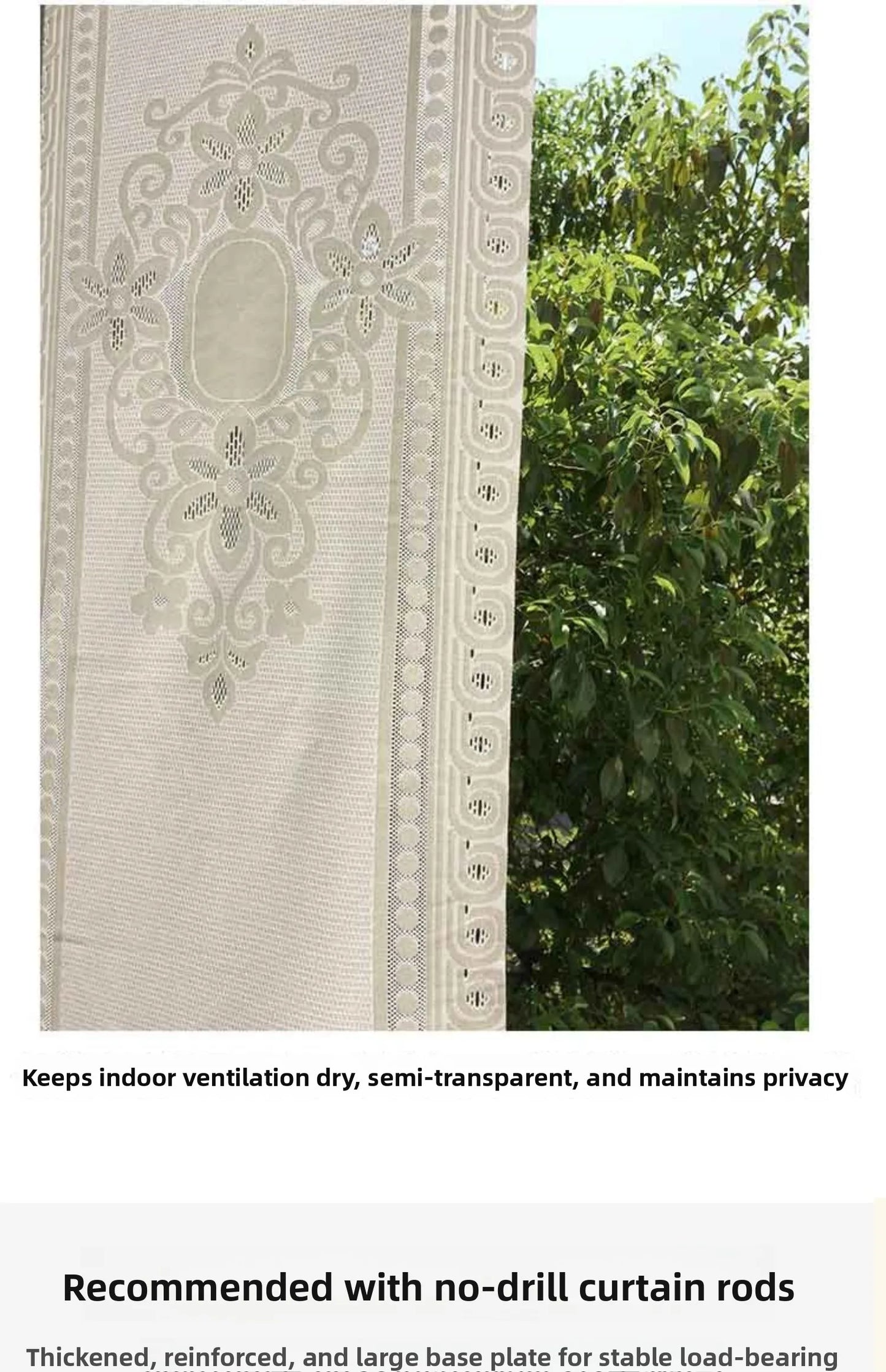 No-Drill Lace Door Curtain Bedroom Living Room Kitchen Partition Semi-Bli Entrance European Sle Fabric Door Curtain