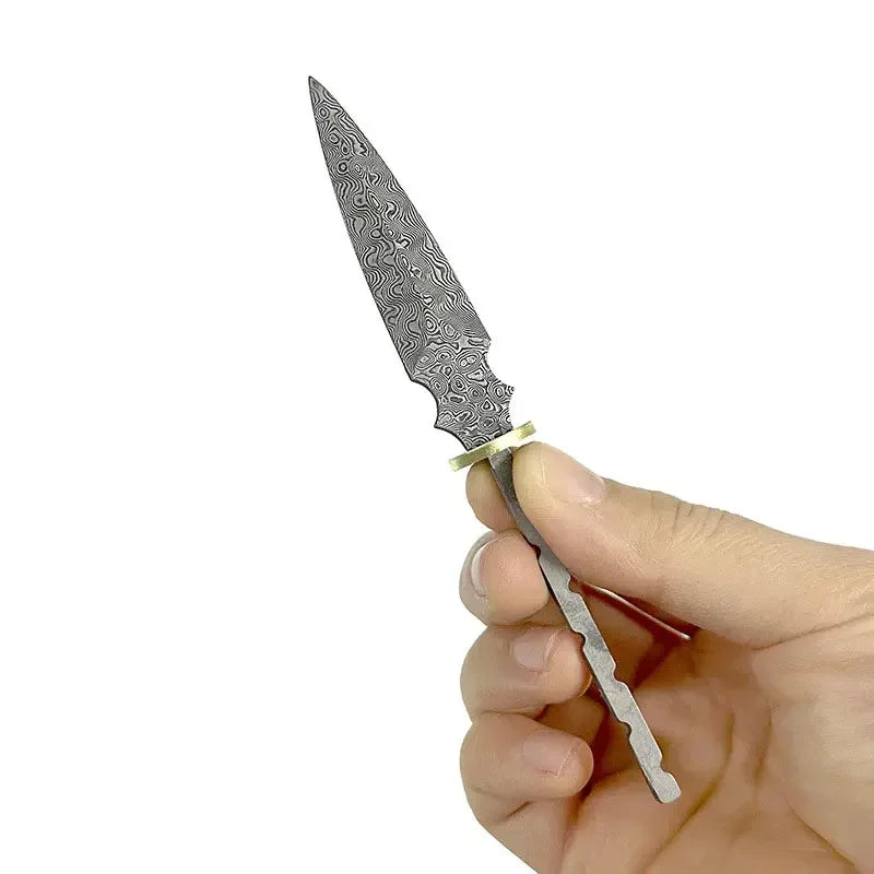 Damascus Steel Blade Pu 'er Tea Knife Billets DIY Hand Tool Parts Outdoor Tea Needles Dull  Blade Blank embryo  Accessories