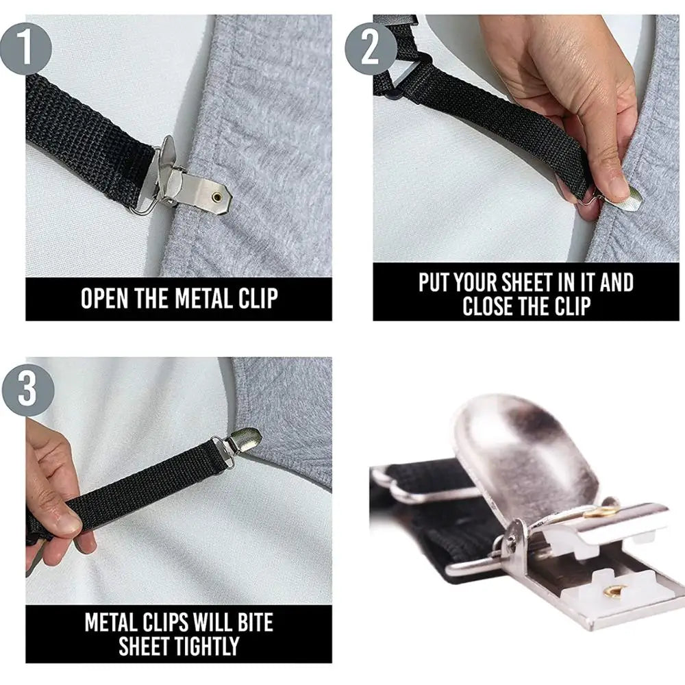 Home Adjustable Elastic Bed Sheet Fixing Clip Sofa Mattress Cover Corner Holder Clip Fastener Mattress Feets Organize Gadgets
