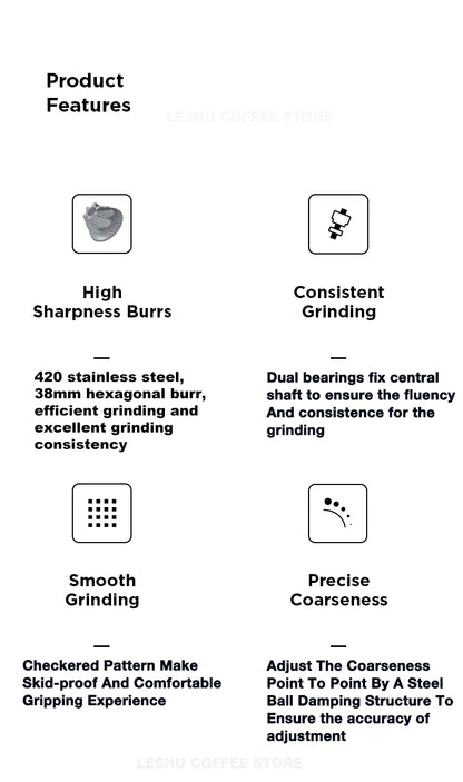 TIMEMORE Chestnut C3 Manual Coffee Grinder Portable Pour over Espresso Grinder S2C Burr Inside Hand Grinder With Double Bearing
