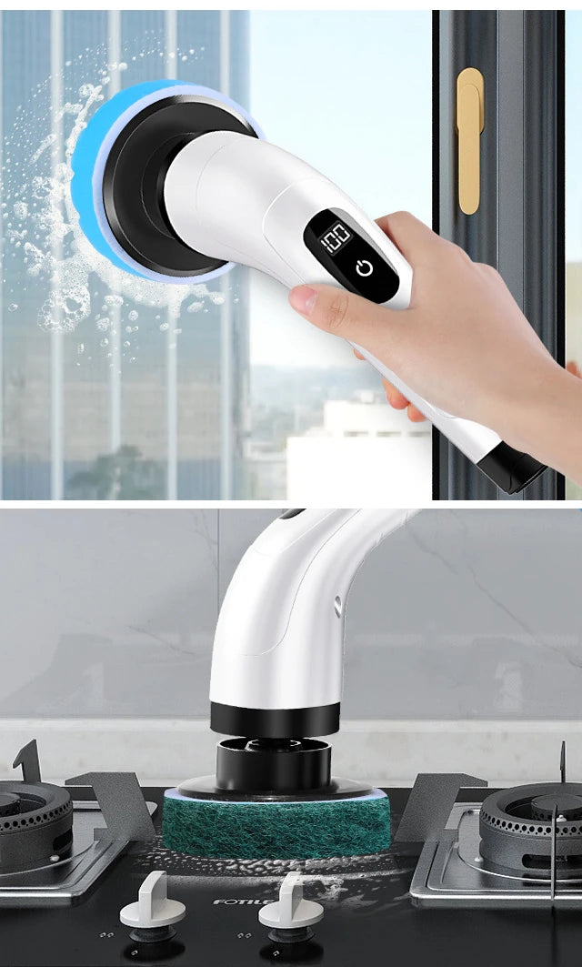Multipurpose Cleaning Brush  Kitchen Gadgets Hair Brushes Bathroom Broom Toilet Mops Electric Household Cordless Spin Scrubber