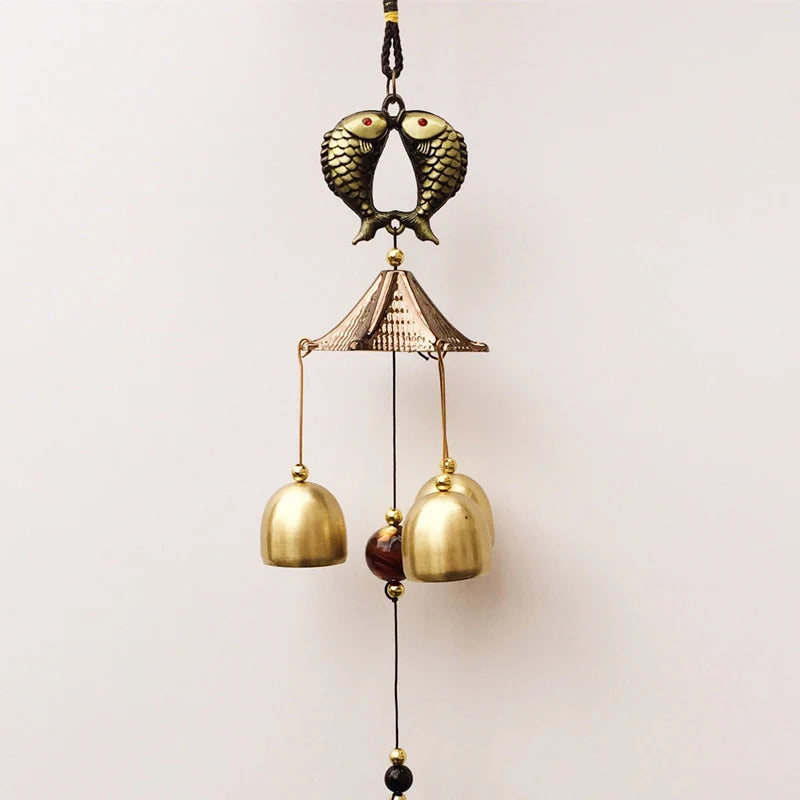 1Pc Antique Wind Chime Copper Yard Garden Outdoor Living Decoration Metal Wind Chimes Outdoor Chinese Oriental Lucky Metal Decor