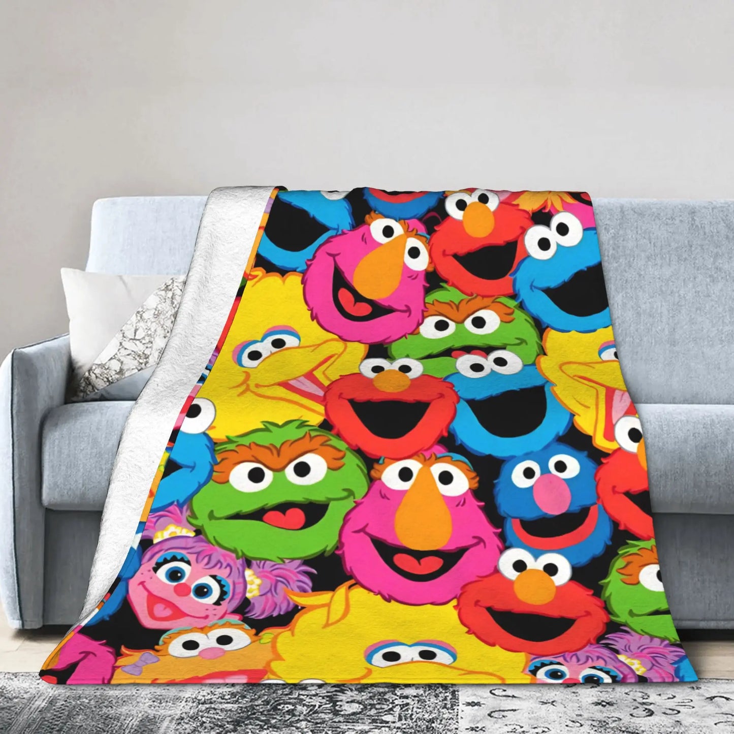 Cookie Monsters Blankets  Soft Warm Street Trend Plush Throw Blanket For Students Outdoor Flannel Bedspread Bed Cover
