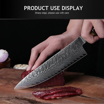 XITUO Luxury Damascus Kitchen Knife Set Japan Chef Santoku Knife Cleaver Paring Bread Knife Featured Resin Synthesis Handle