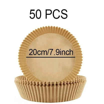 Large 23cm Air Fryer Disposable Paper Liner Non-stick Airfryer Parchment Special Baking Paper for 3-10QT Cooking/Steaming Basket