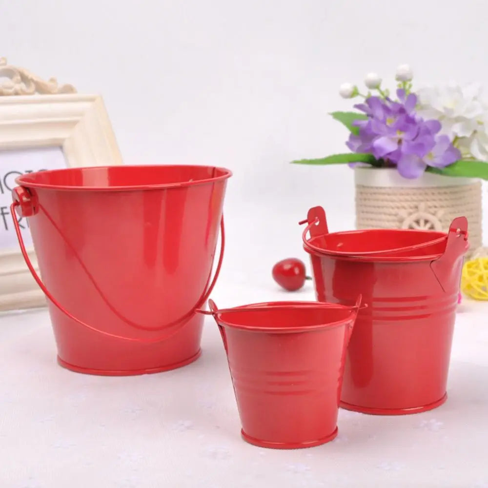 Hook Flower Pot Wrought Iron Flower Barrel Balcony Pots Planters Wall Hanging Bucket Pot Decorative Flower Pot Garden Supplies