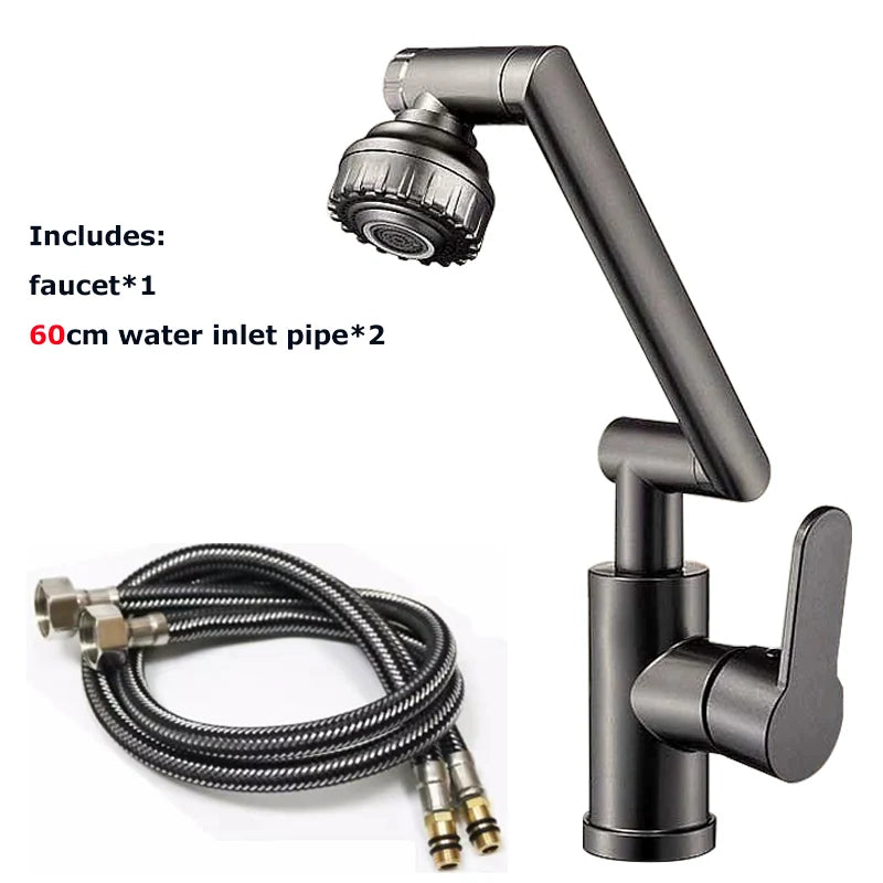 Basin Faucet Hot and Cold Wash Basin Household Bathroom Multi-function Booster Universal Rotating Faucet Kitchen Universal