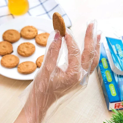 100/200pcs Disposable Gloves Boxed Extraction Kitchen Food Grade PE Hygiene Environmental Protection Catering Household Use