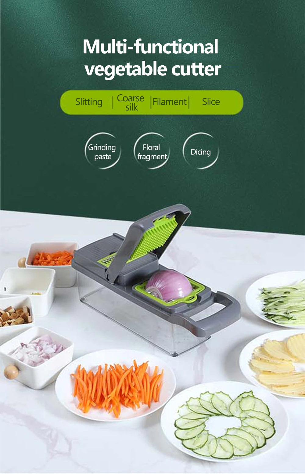 Multifunctional Vegetable Chopper Handle Food Grate Food Chopper Vegetable Slicer Dicer Cut Kitchen Items cocina