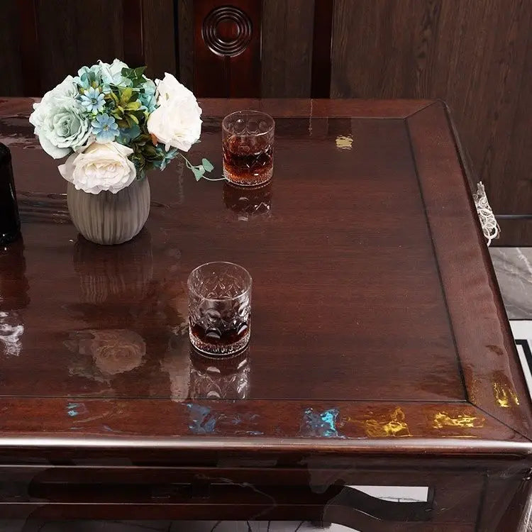 New Transparent PVC Dining Table Cloth Waterproof Washable Plastic Tablecloth Rectangular Round Soft Glass Tea Table Cover Mat
