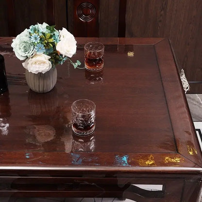 New Transparent PVC Dining Table Cloth Waterproof Washable Plastic Tablecloth Rectangular Round Soft Glass Tea Table Cover Mat