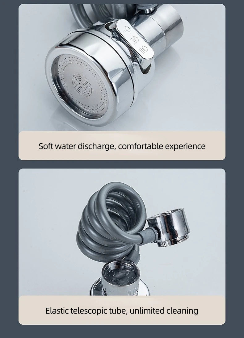 3 Modes Sink Faucet 360 Degree Rotation Filter Extension Tube Shower Water Saving Tap Universal Kitchen Gadgets Accessories