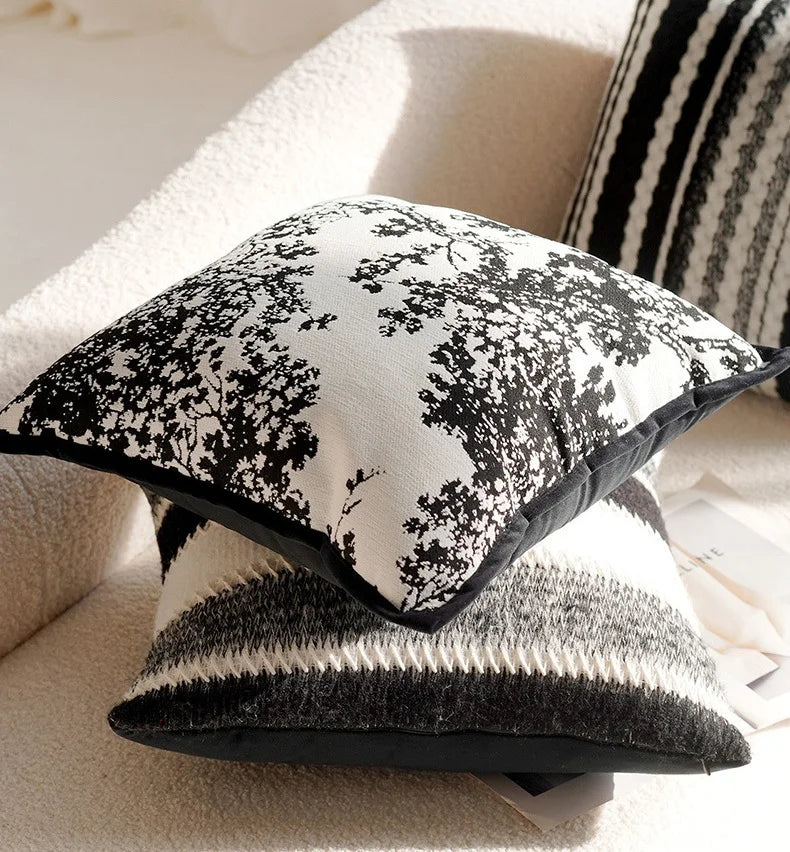 Junwell Modern Polyester Textured Fabric Dec.pillow Light luxury Nordic Fabric Cushion Cover For Living Room Sofa Pillow Cover