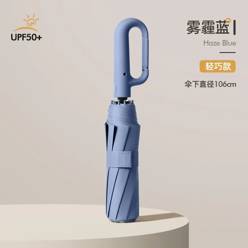 Strong Windproof Automatic Umbrella Sunshade UV Protection Folding Men's Umbrella Buckle Rain Large Parasol for Women